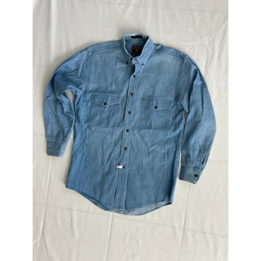 Vintage Ralph Lauren CHAPS Denim Button-Up Shirt (S)